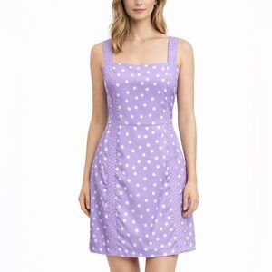 Solid & Striped Polka Dot Mini Dress Women’s Small Purple Sleeveless Summer Fit